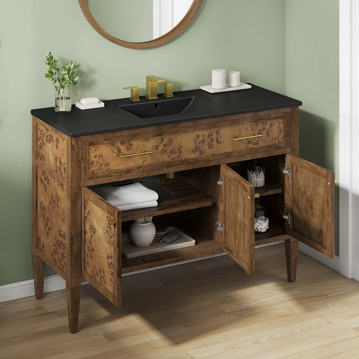 Elysian 48" Wood Single Sink Bathroom Vanity