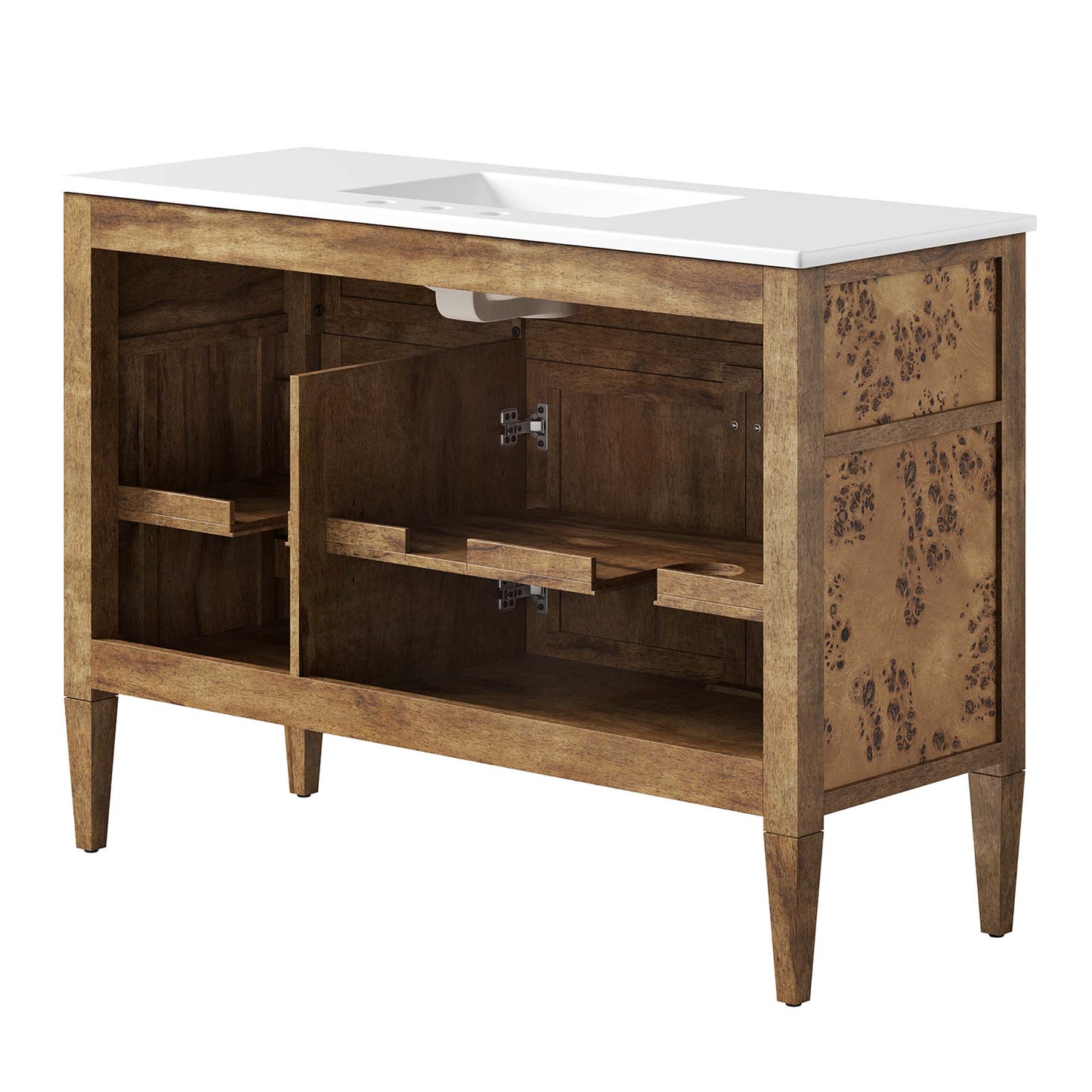 Elysian 48" Wood Double Sink Bathroom Vanity