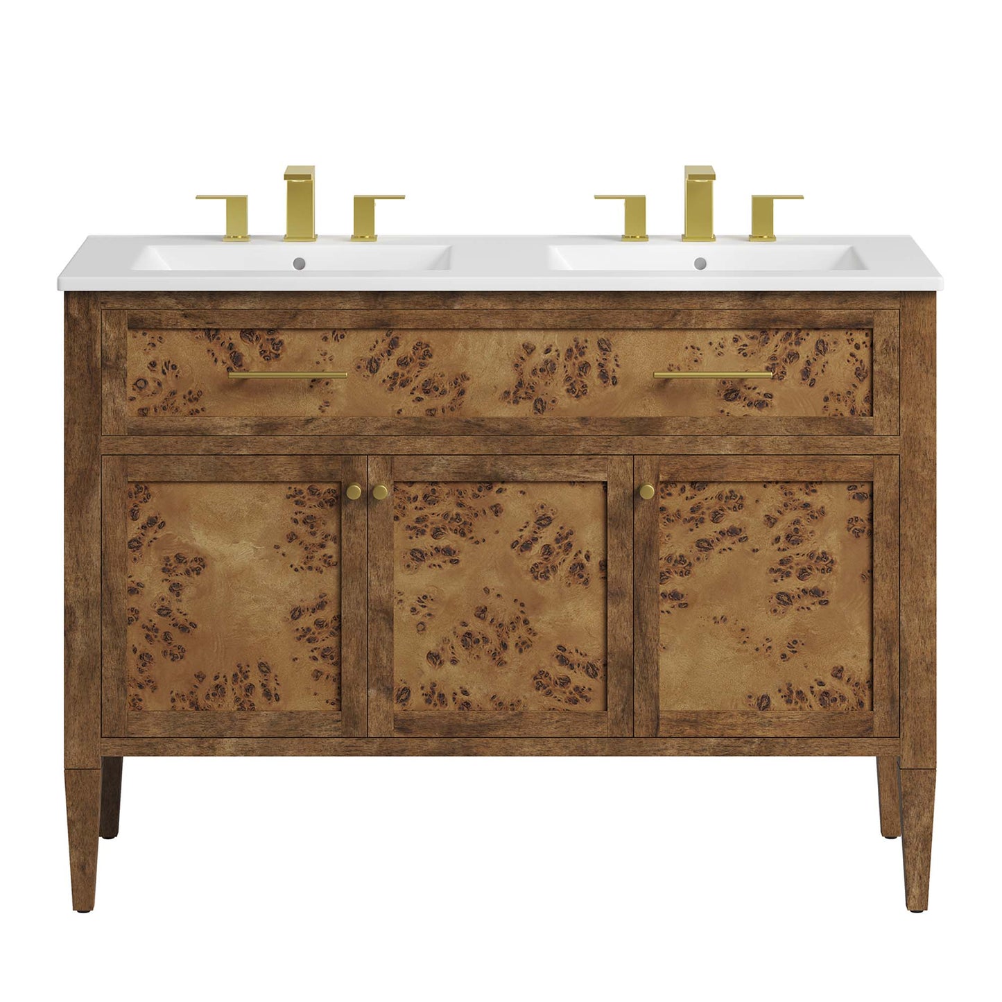 Elysian 48" Wood Double Sink Bathroom Vanity