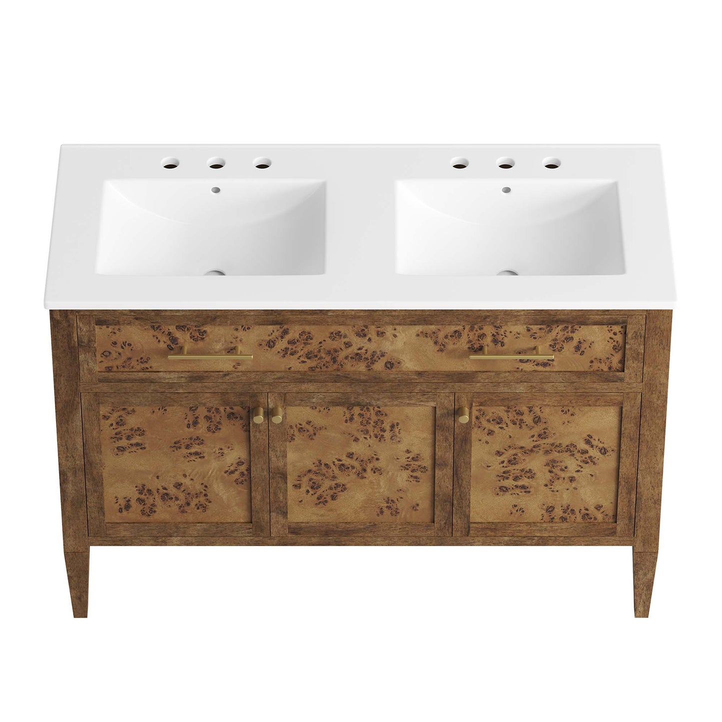 Elysian 48" Wood Double Sink Bathroom Vanity