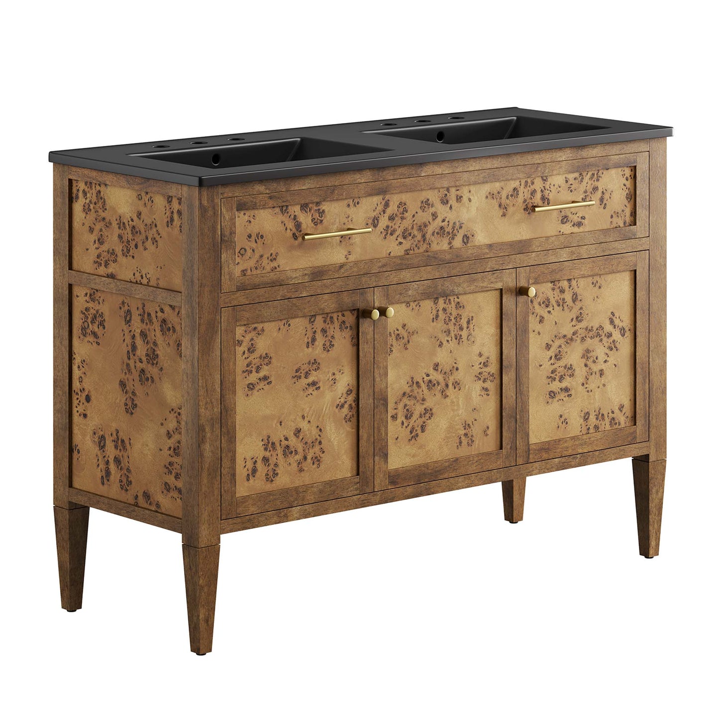 Elysian 48" Wood Double Sink Bathroom Vanity