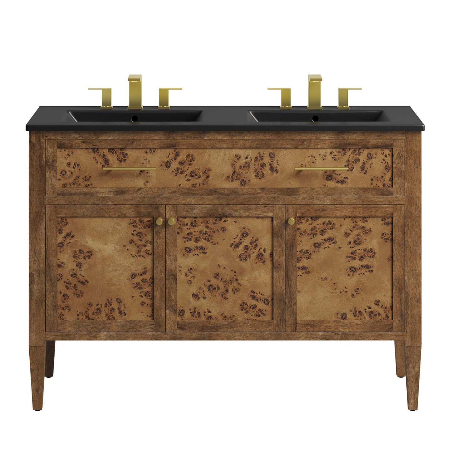 Elysian 48" Wood Double Sink Bathroom Vanity