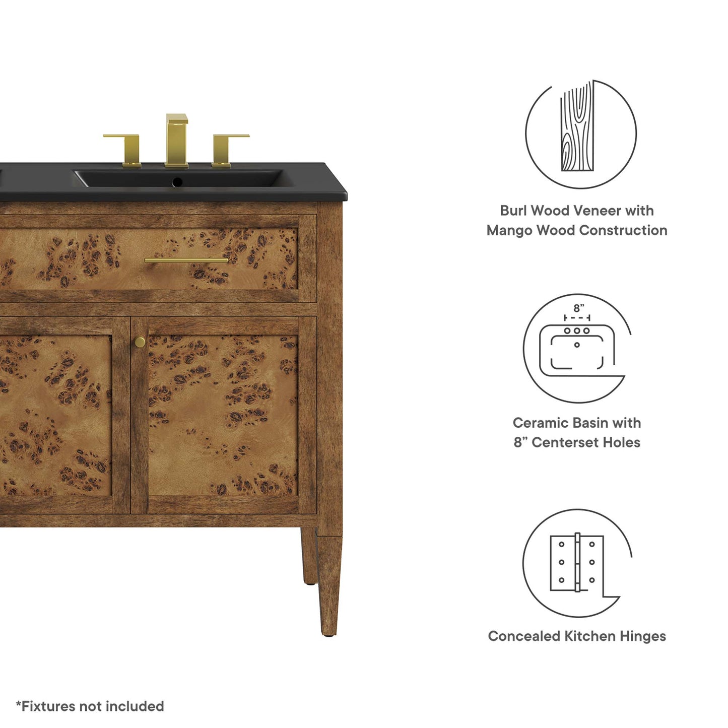 Elysian 48" Wood Double Sink Bathroom Vanity