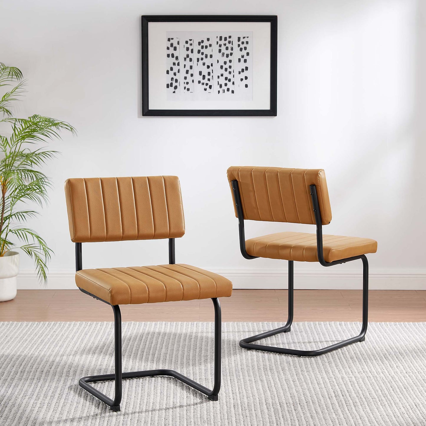 Parity Vegan Leather Dining Side Chairs Set of 2