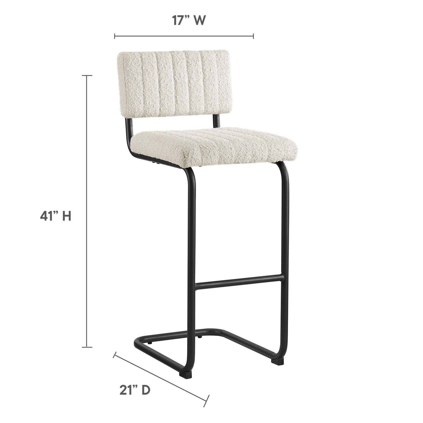 Juego de 2 taburetes de bar Parity Boucle de Modway