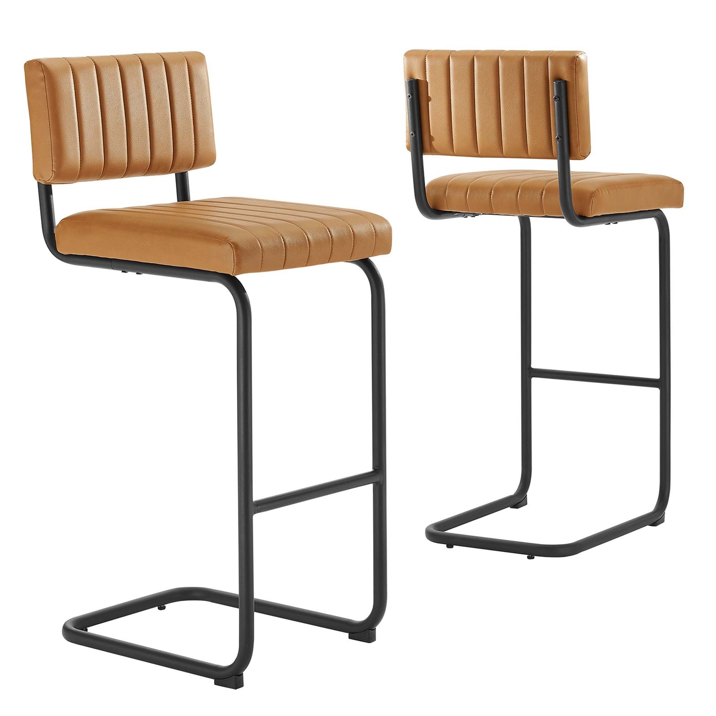 Lot de 2 tabourets de bar en cuir vegan Parity par Modway