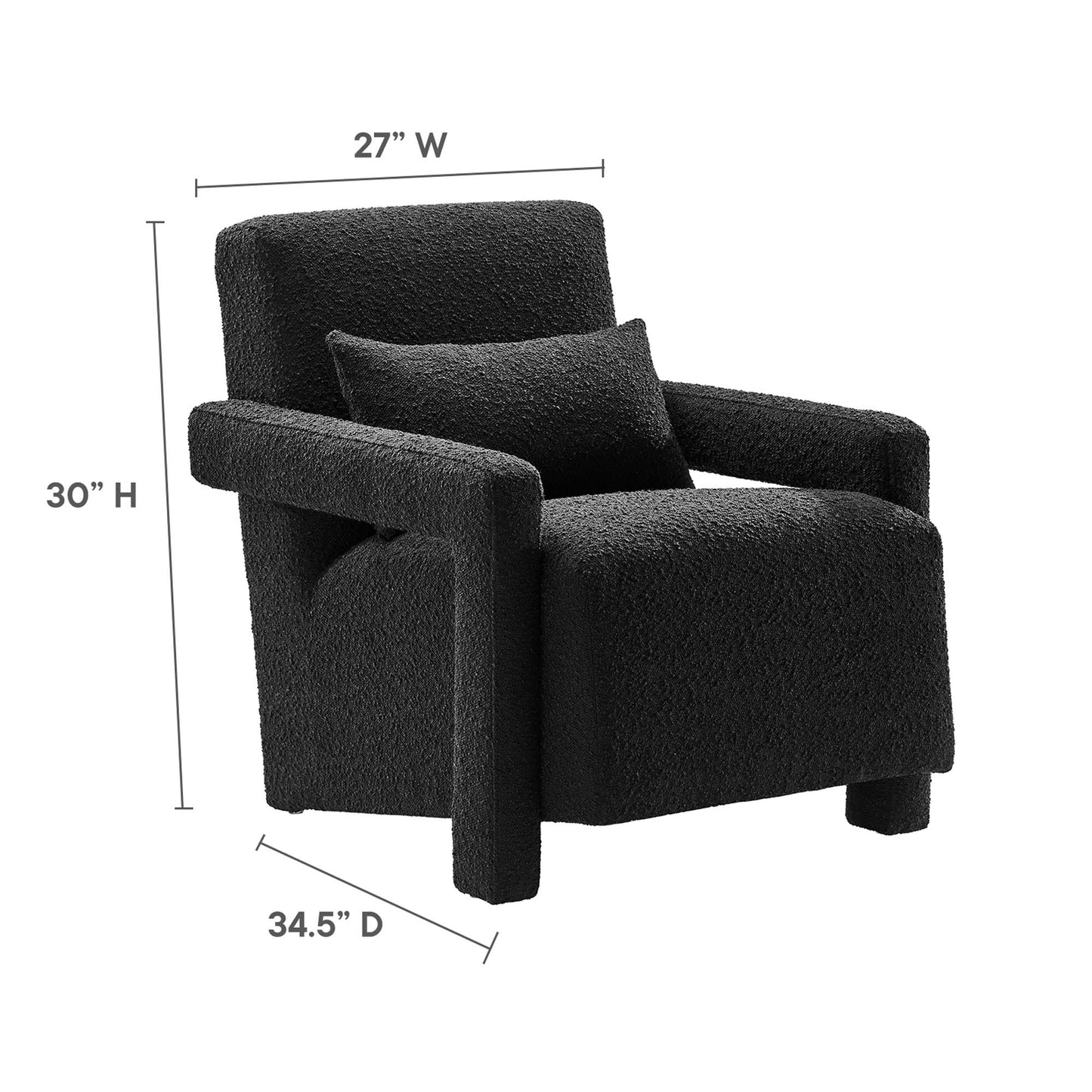 Mirage Boucle Upholstered Armchair