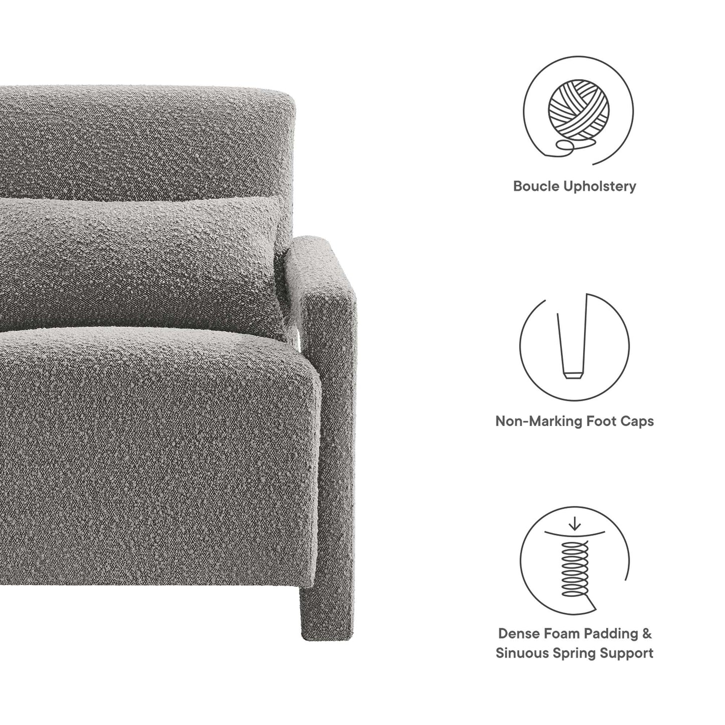 Mirage Boucle Upholstered Armchair