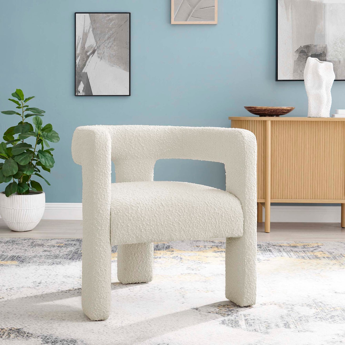 Kayla Boucle Upholstered Armchair