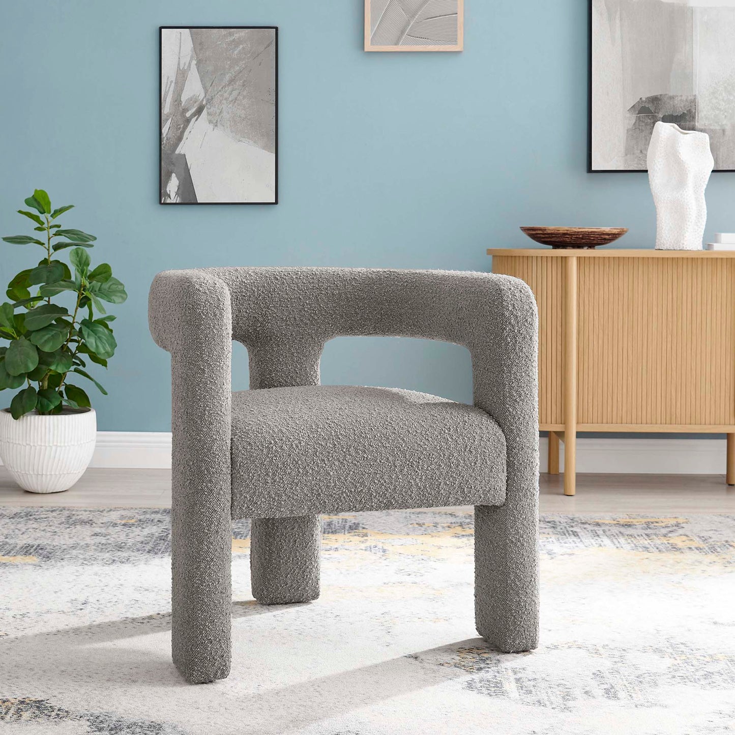 Kayla Boucle Upholstered Armchair