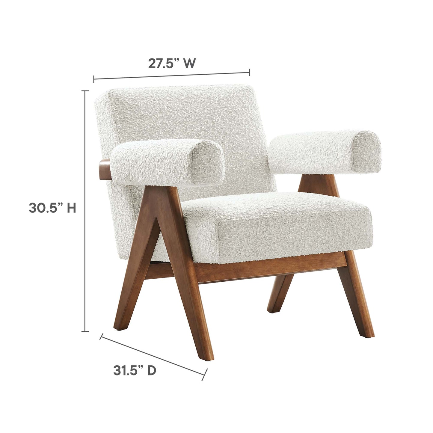 Fauteuil en tissu bouclé Lyra de Modway