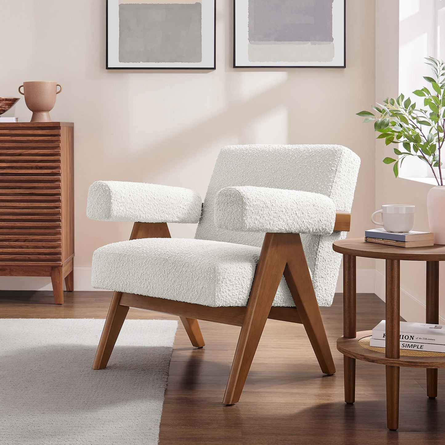 Fauteuil en tissu bouclé Lyra de Modway