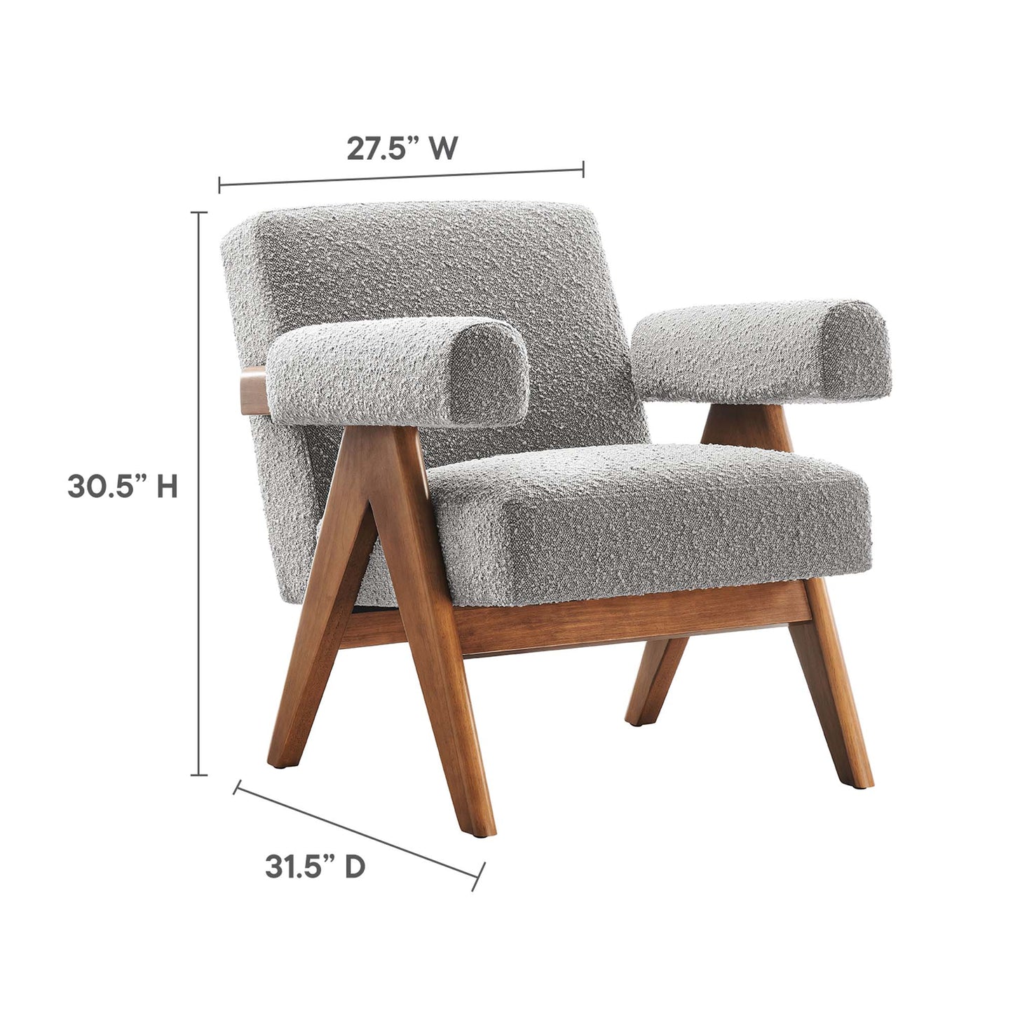 Fauteuil en tissu bouclé Lyra de Modway