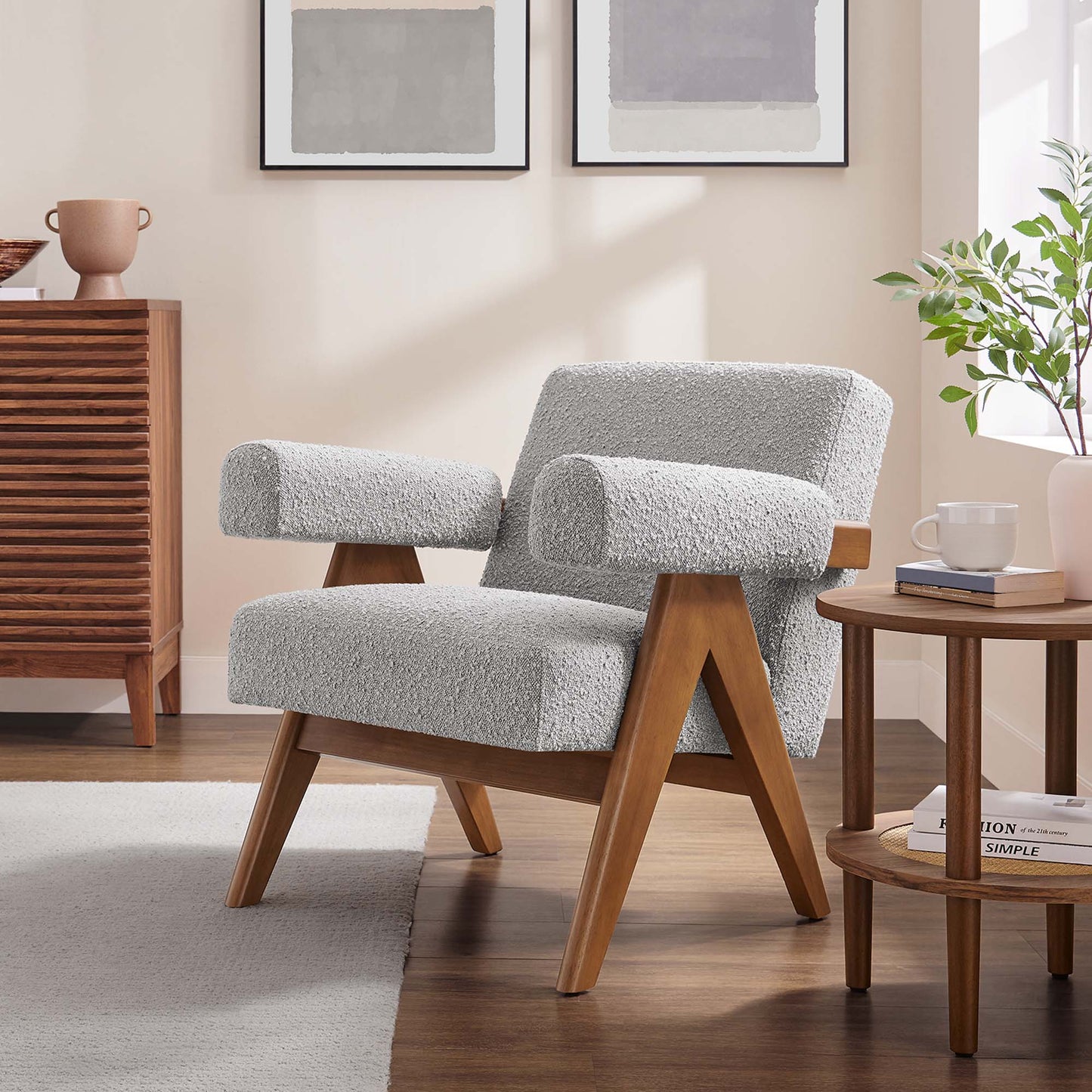 Fauteuil en tissu bouclé Lyra de Modway