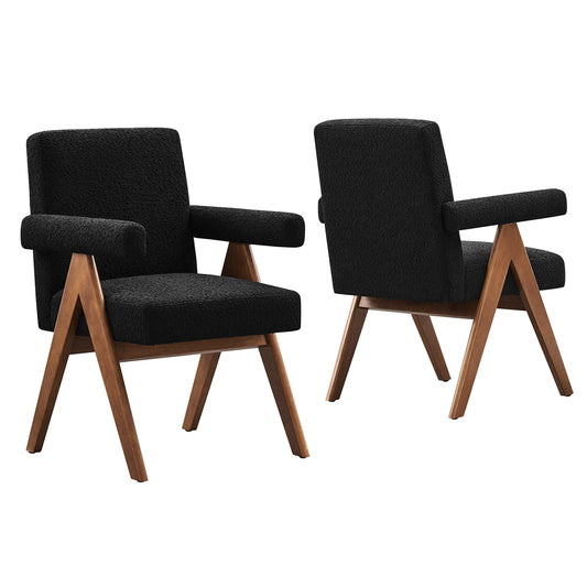 Lyra Boucle Fabric Dining Room Chair Set of 2