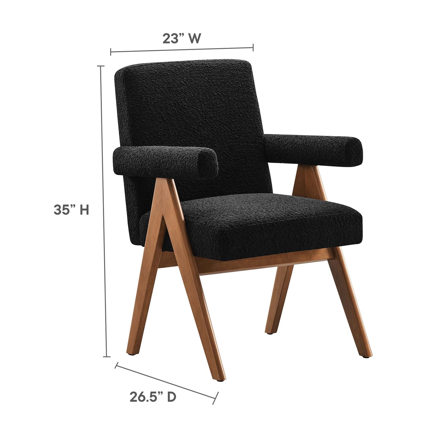 Juego de 2 sillas de comedor de tela Lyra Boucle de Modway