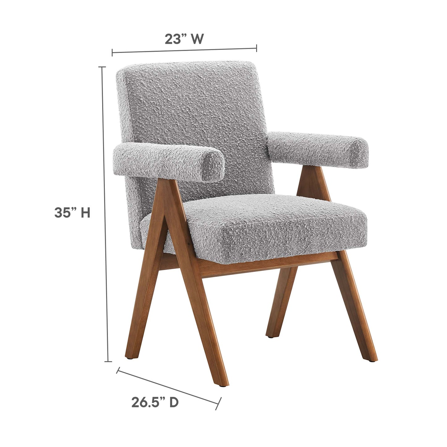 Juego de 2 sillas de comedor de tela Lyra Boucle de Modway