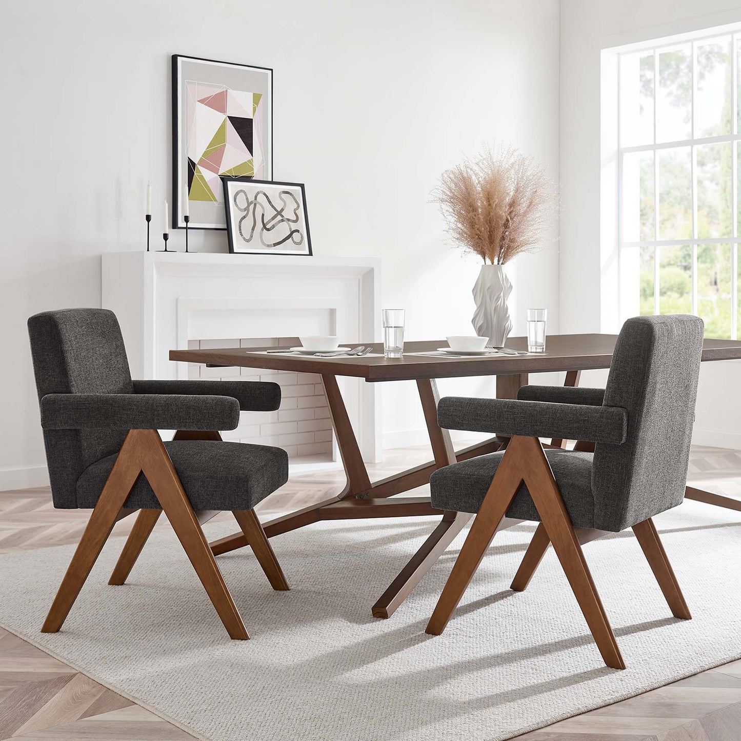 Lyra Fabric Dining Room Chair Set of 2