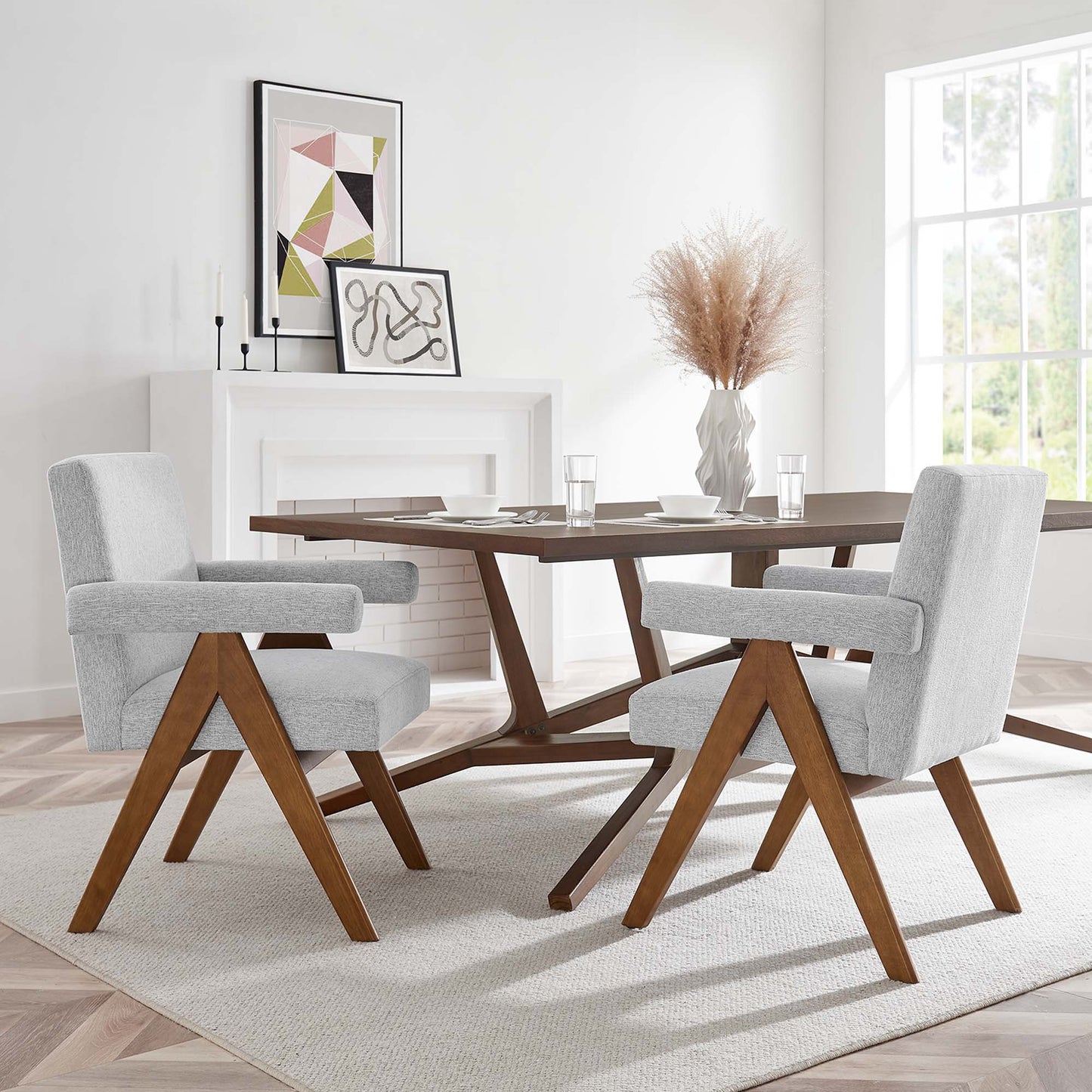 Lyra Fabric Dining Room Chair Set of 2