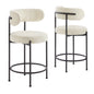 Albie Boucle Fabric Counter Stools Set of 2