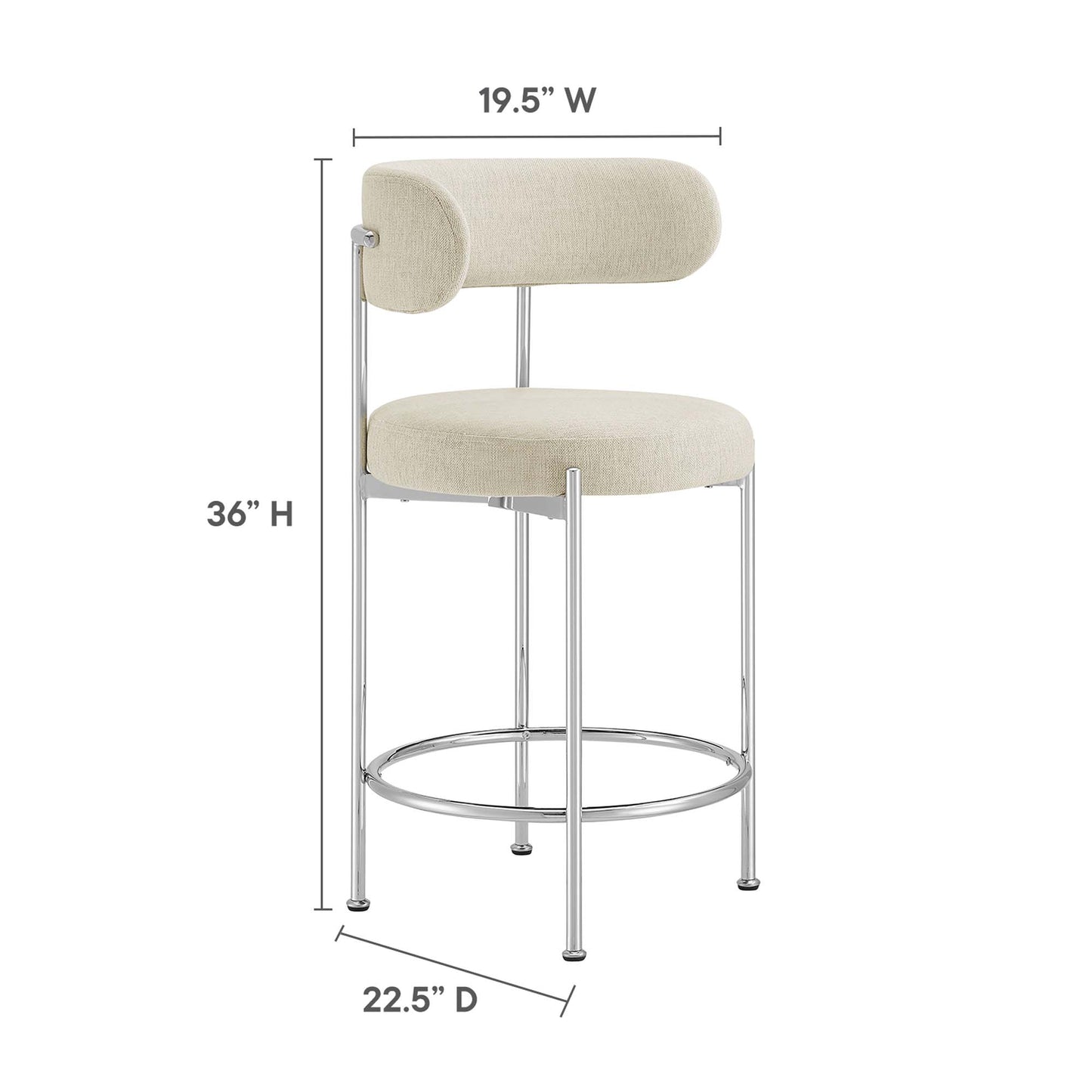 Albie Fabric Counter Stools Set of 2