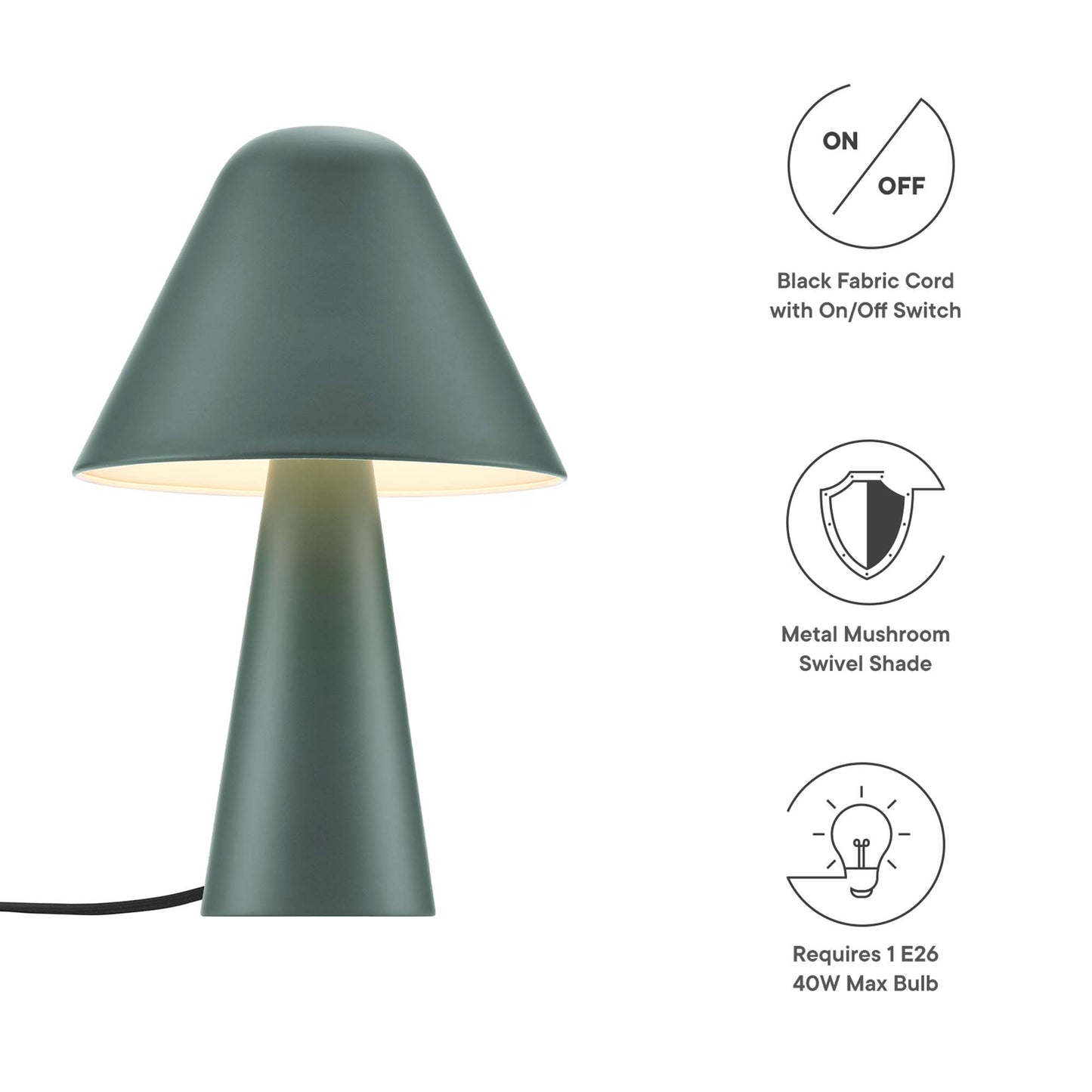 Jovial Metal Mushroom Table Lamp