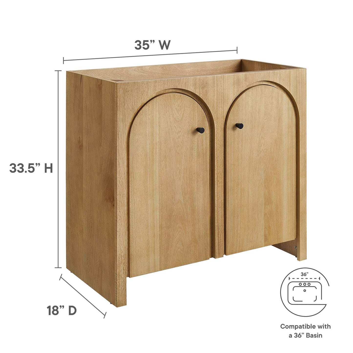 Appia 36" Bathroom Vanity Cabinet (Sink Basin Not Included)