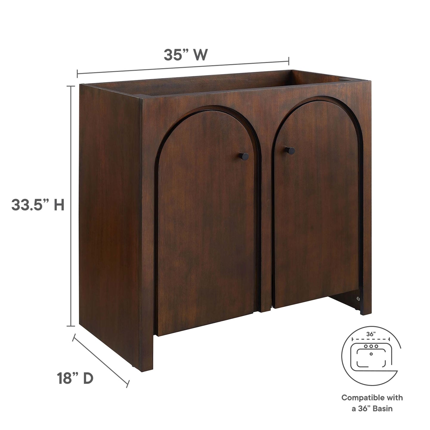 Appia 36" Bathroom Vanity Cabinet (Sink Basin Not Included)