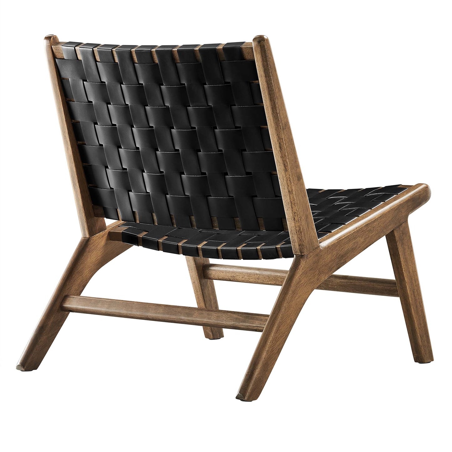 Saoirse Leather Wood Accent Lounge Chair