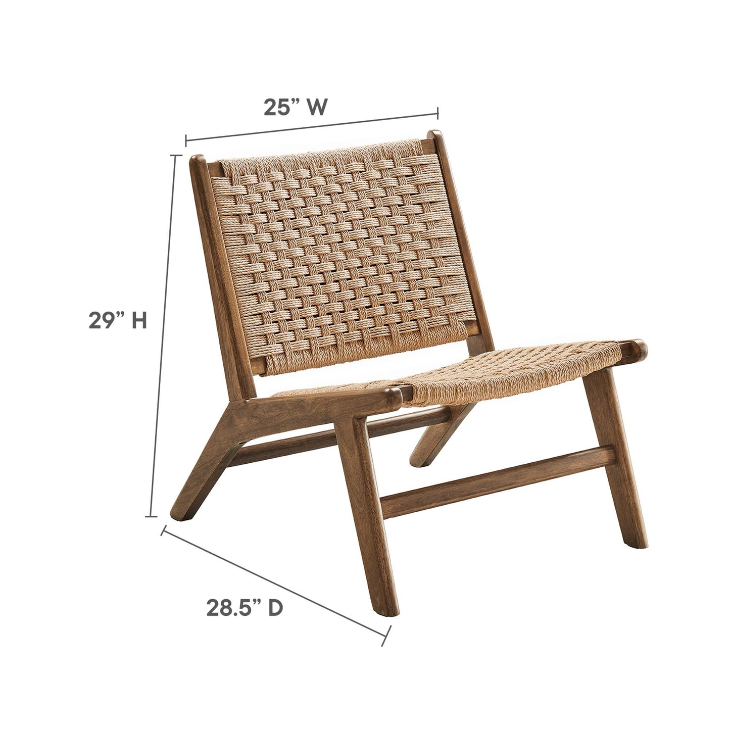 Saoirse Woven Rope Wood Accent Lounge Chair