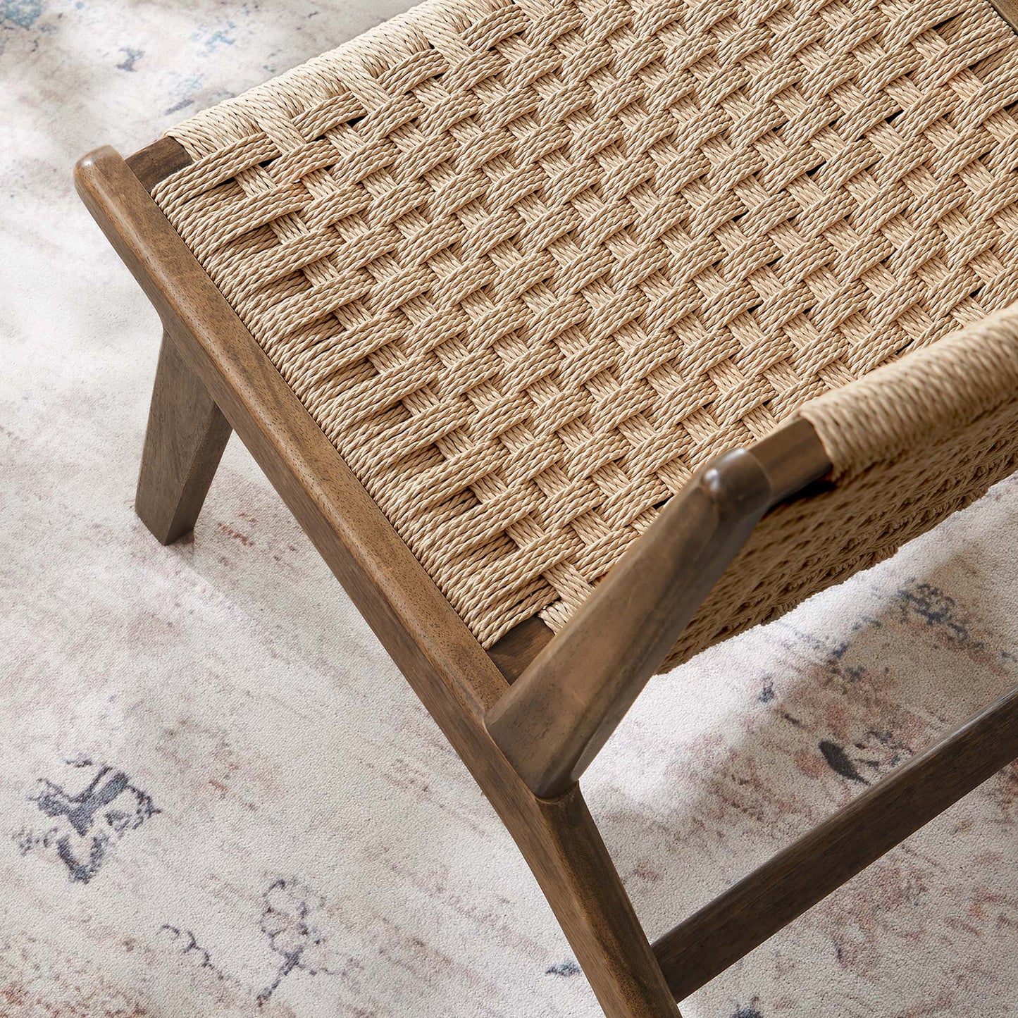 Saoirse Woven Rope Wood Accent Lounge Chair