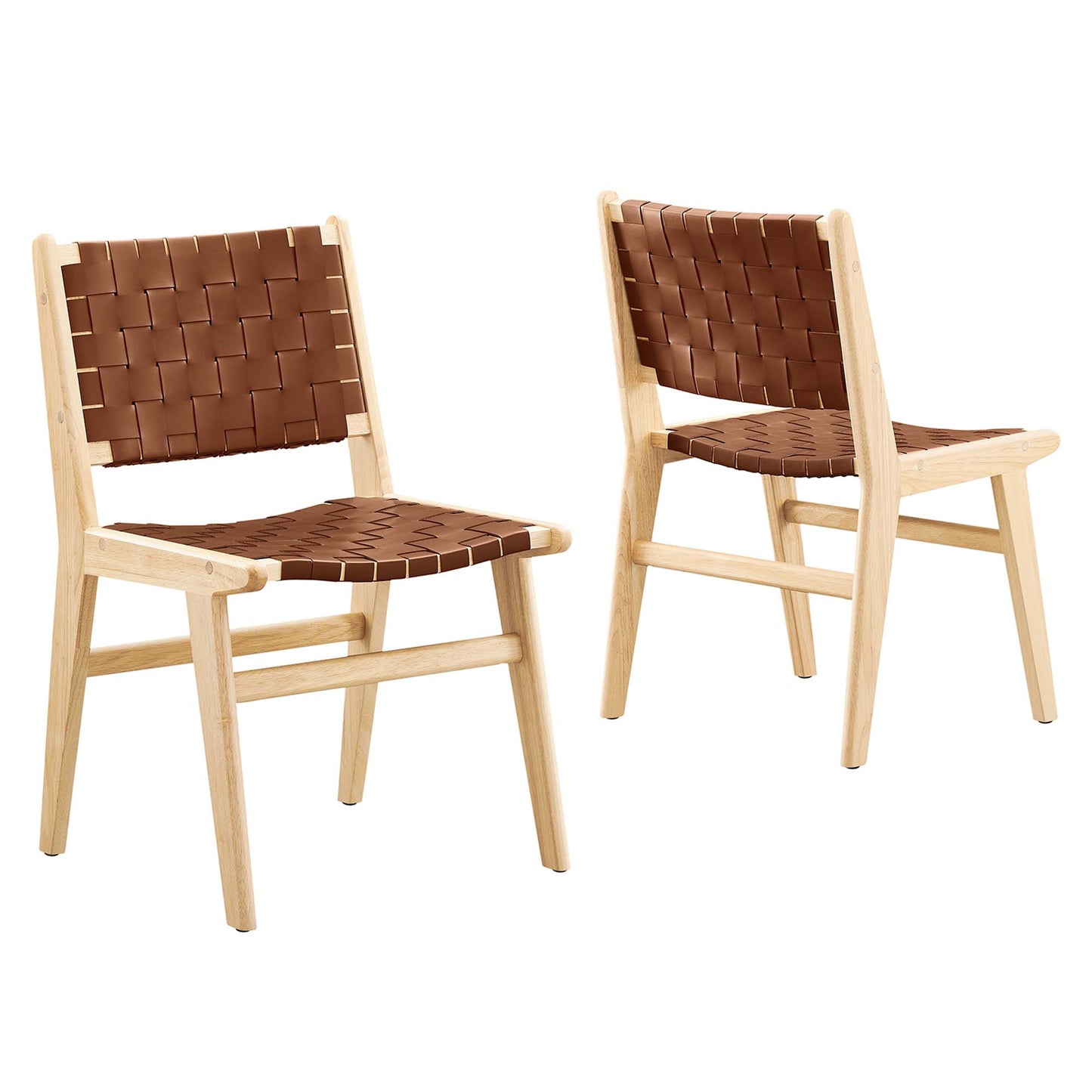 Saoirse Leather Wood Dining Side Chair Set of 2