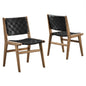 Saoirse Leather Wood Dining Side Chair Set of 2