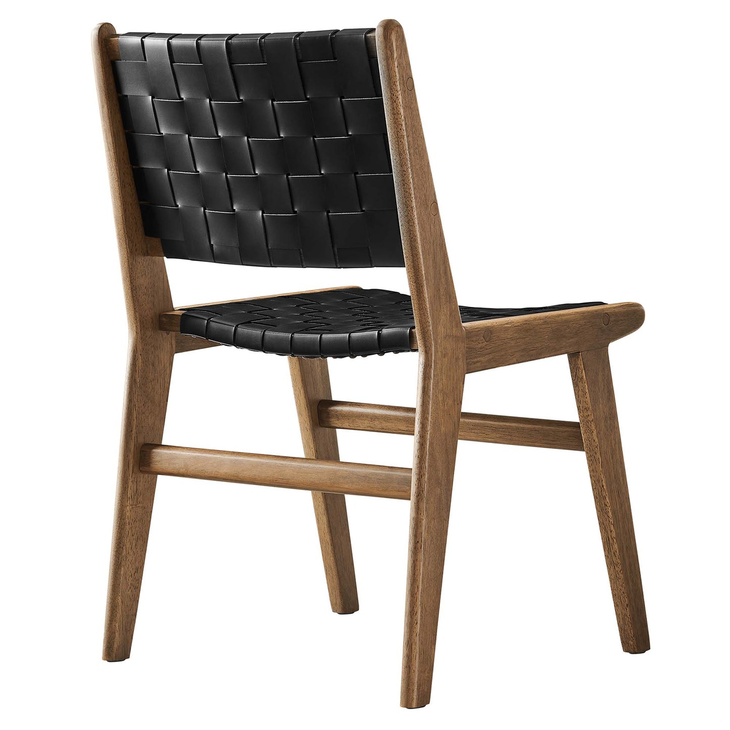 Saoirse Leather Wood Dining Side Chair Set of 2