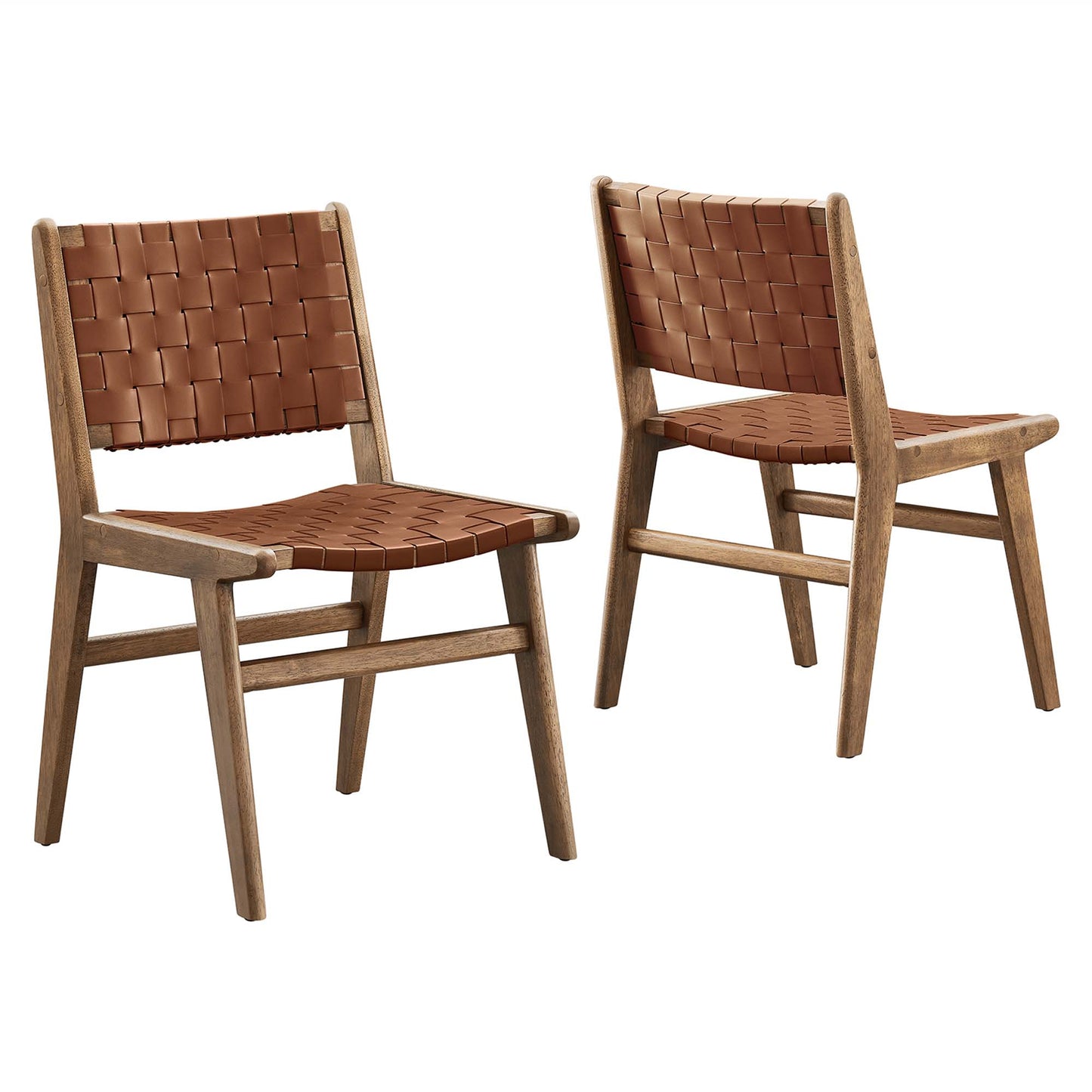 Saoirse Leather Wood Dining Side Chair Set of 2