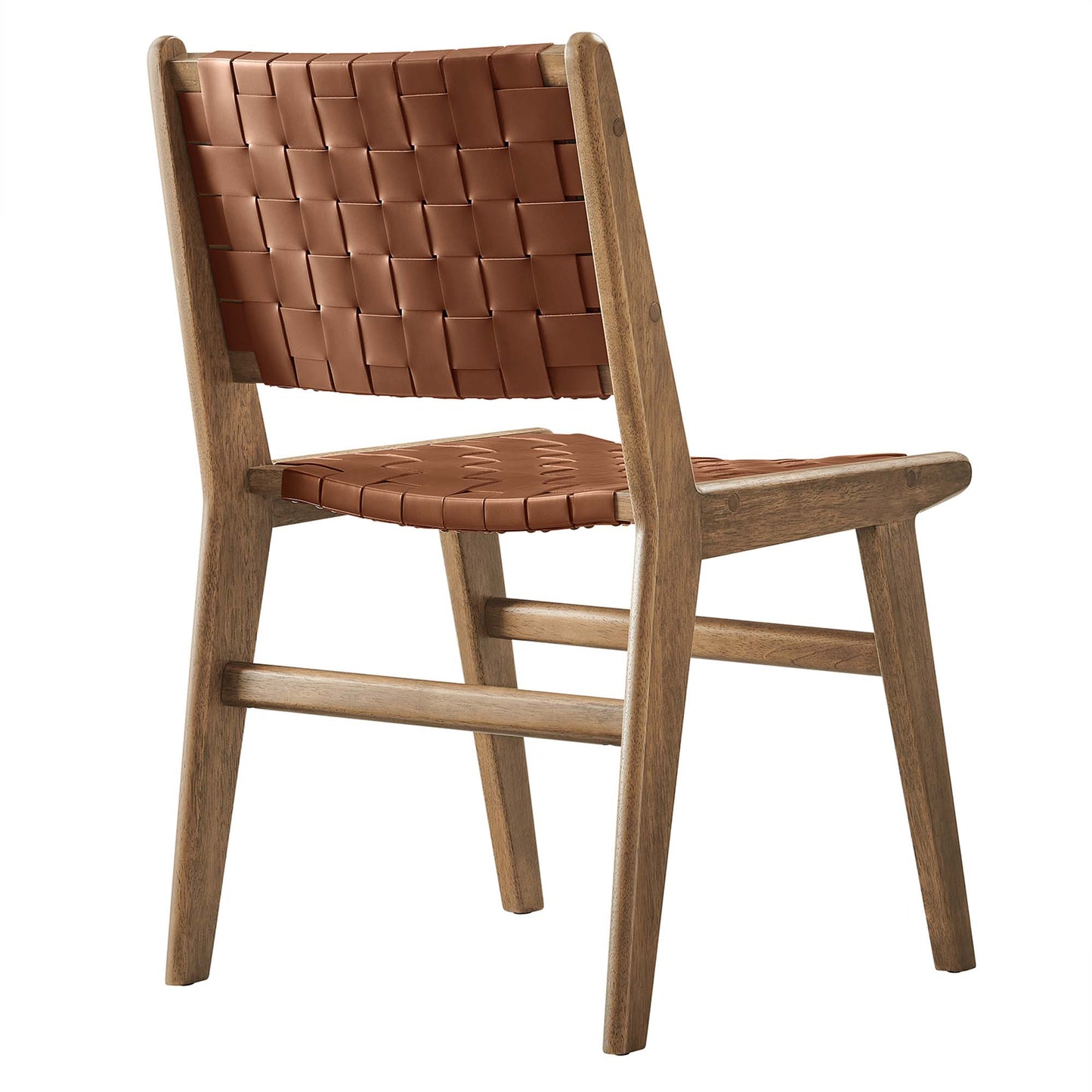 Saoirse Leather Wood Dining Side Chair Set of 2