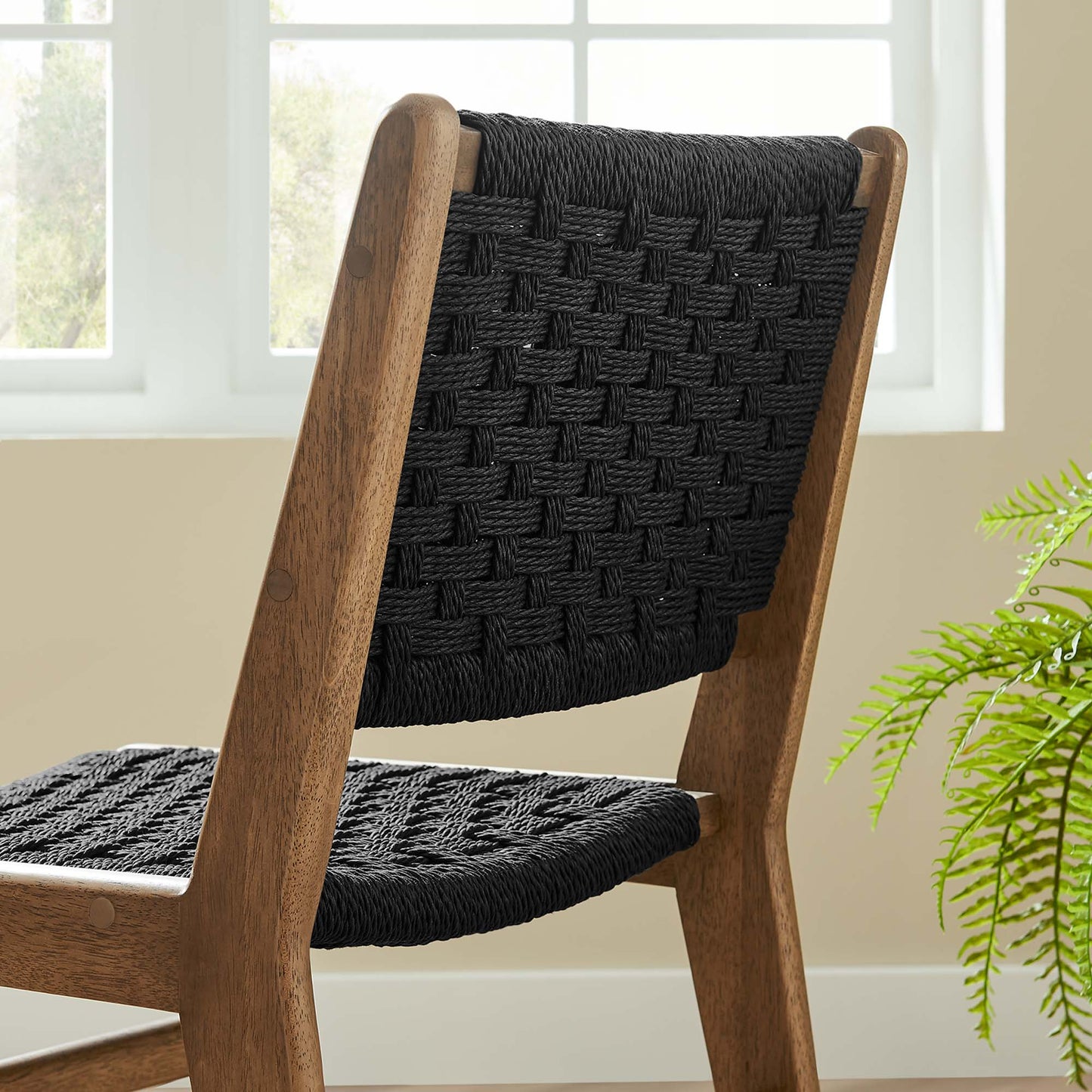 Saoirse Woven Rope Wood Dining Side Chair Set of 2