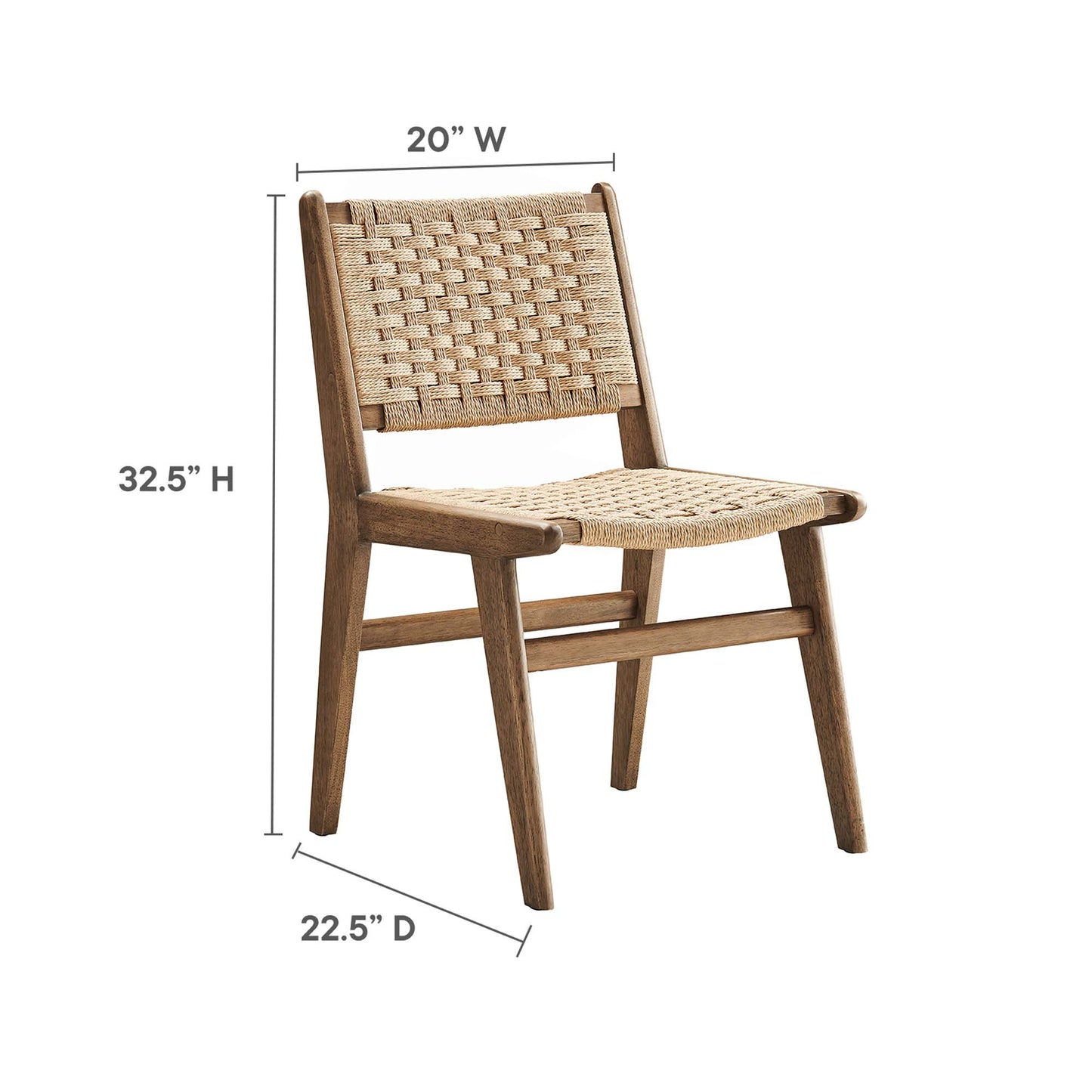 Saoirse Woven Rope Wood Dining Side Chair Set of 2