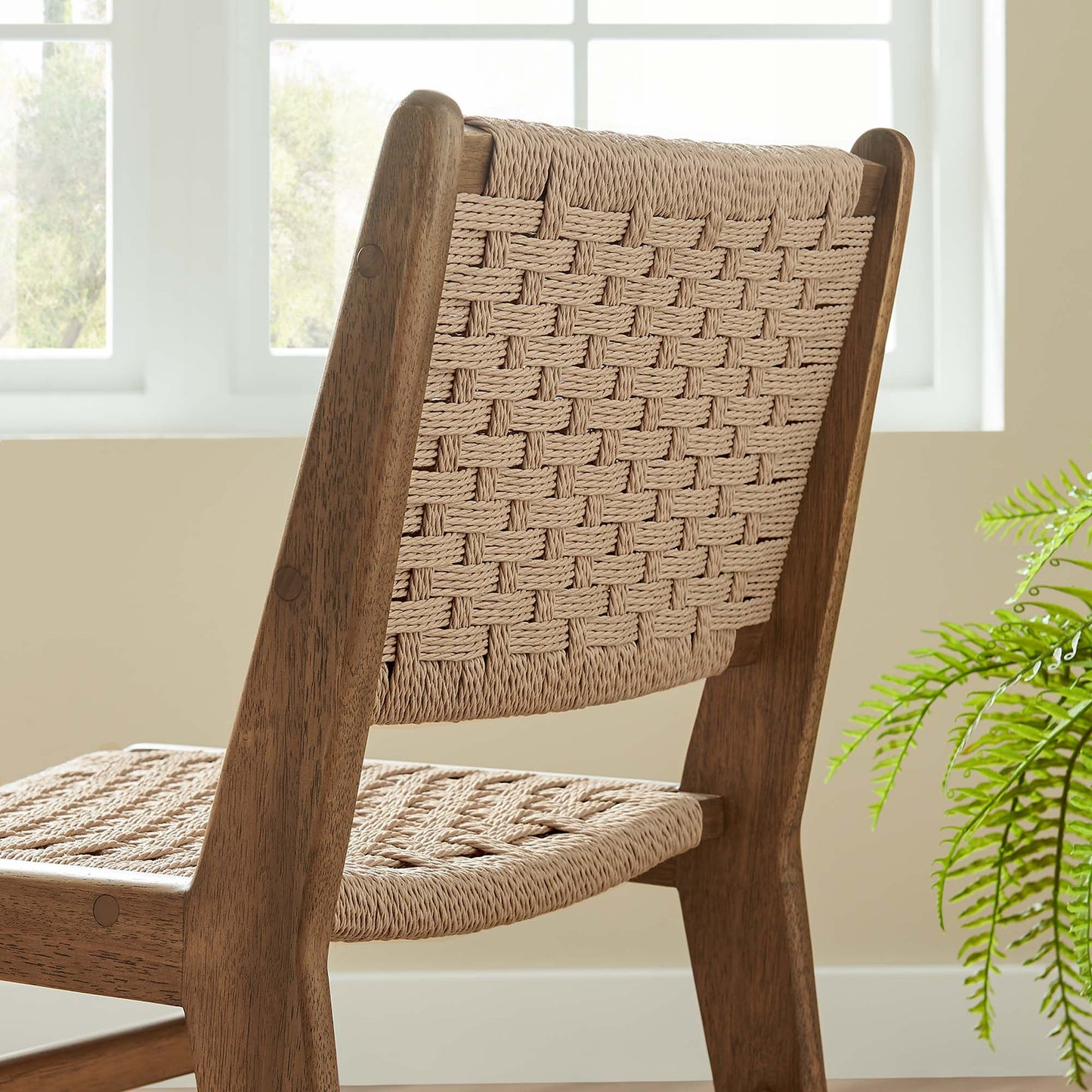 Saoirse Woven Rope Wood Dining Side Chair Set of 2