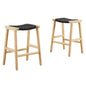 Lot de 2 tabourets de bar en bois tressé Saoirse par Modway