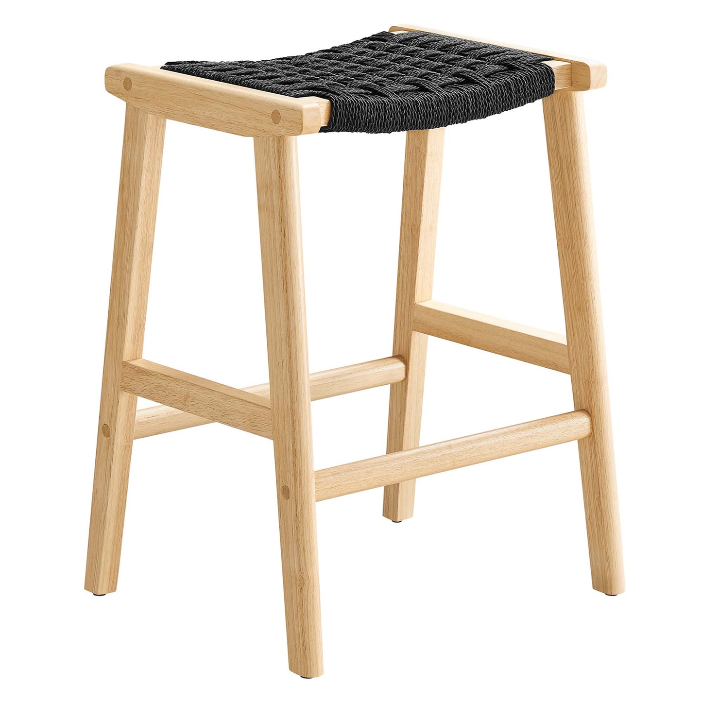 Lot de 2 tabourets de bar en bois tressé Saoirse par Modway