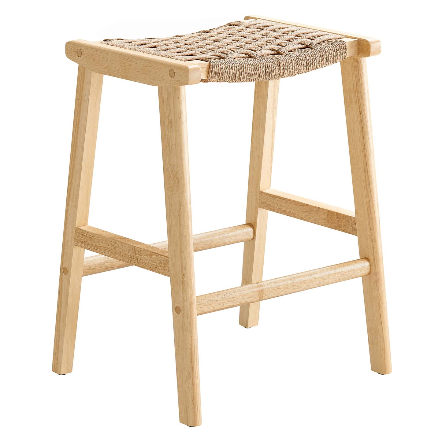 Lot de 2 tabourets de bar en bois tressé Saoirse par Modway