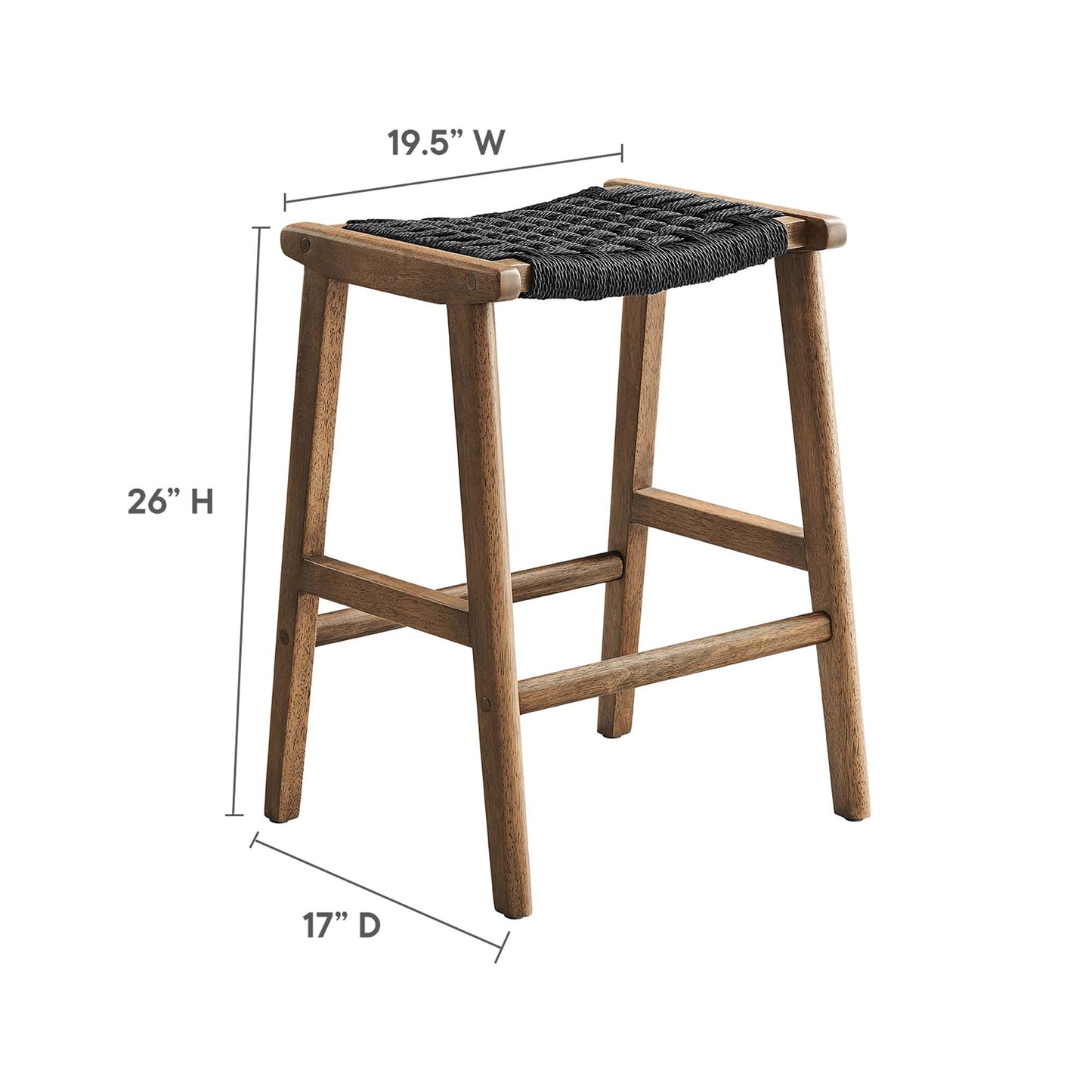 Lot de 2 tabourets de bar en bois tressé Saoirse par Modway