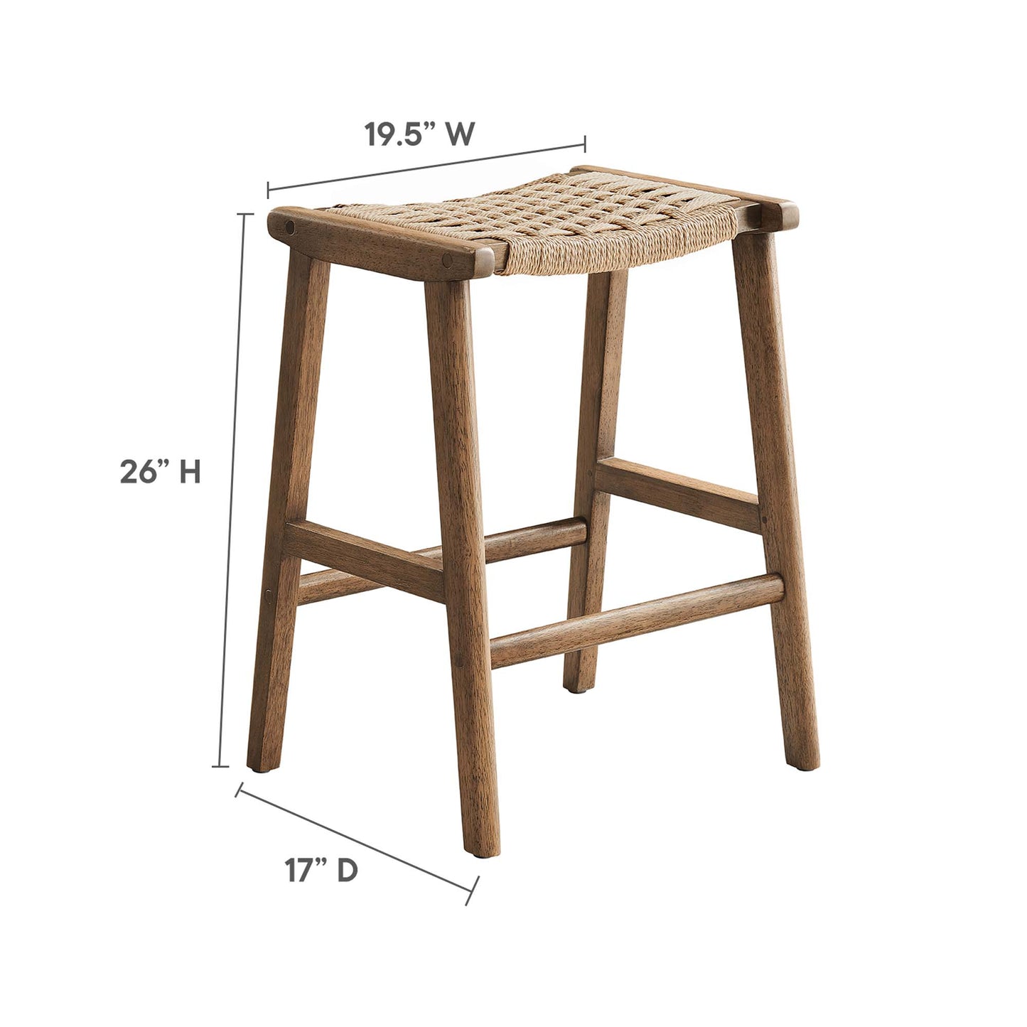 Lot de 2 tabourets de bar en bois tressé Saoirse par Modway