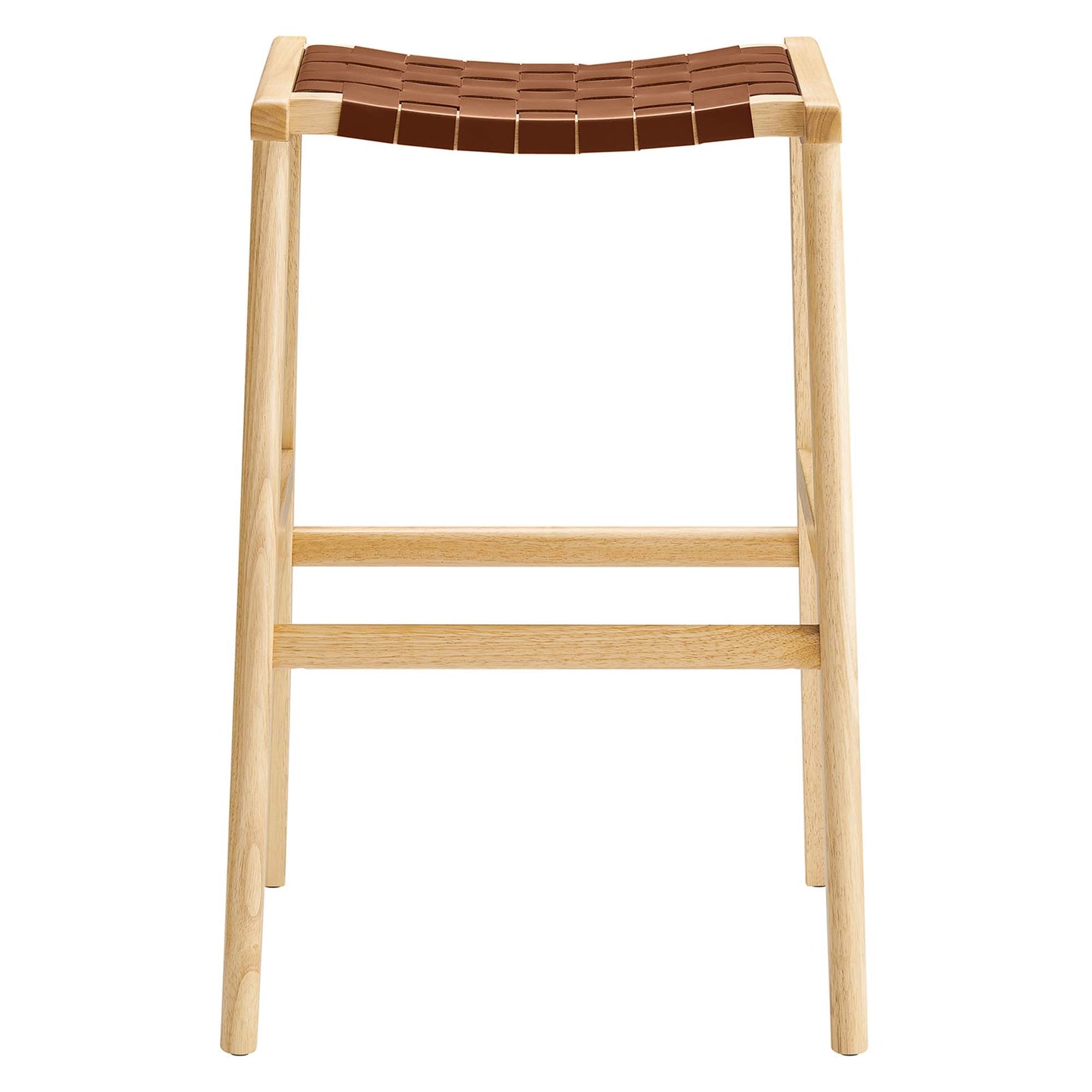 Lot de 2 tabourets de bar en cuir et bois Saoirse par Modway