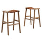 Lot de 2 tabourets de bar en cuir et bois Saoirse par Modway