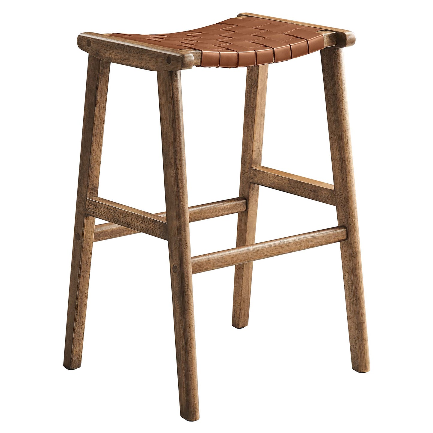 Lot de 2 tabourets de bar en cuir et bois Saoirse par Modway