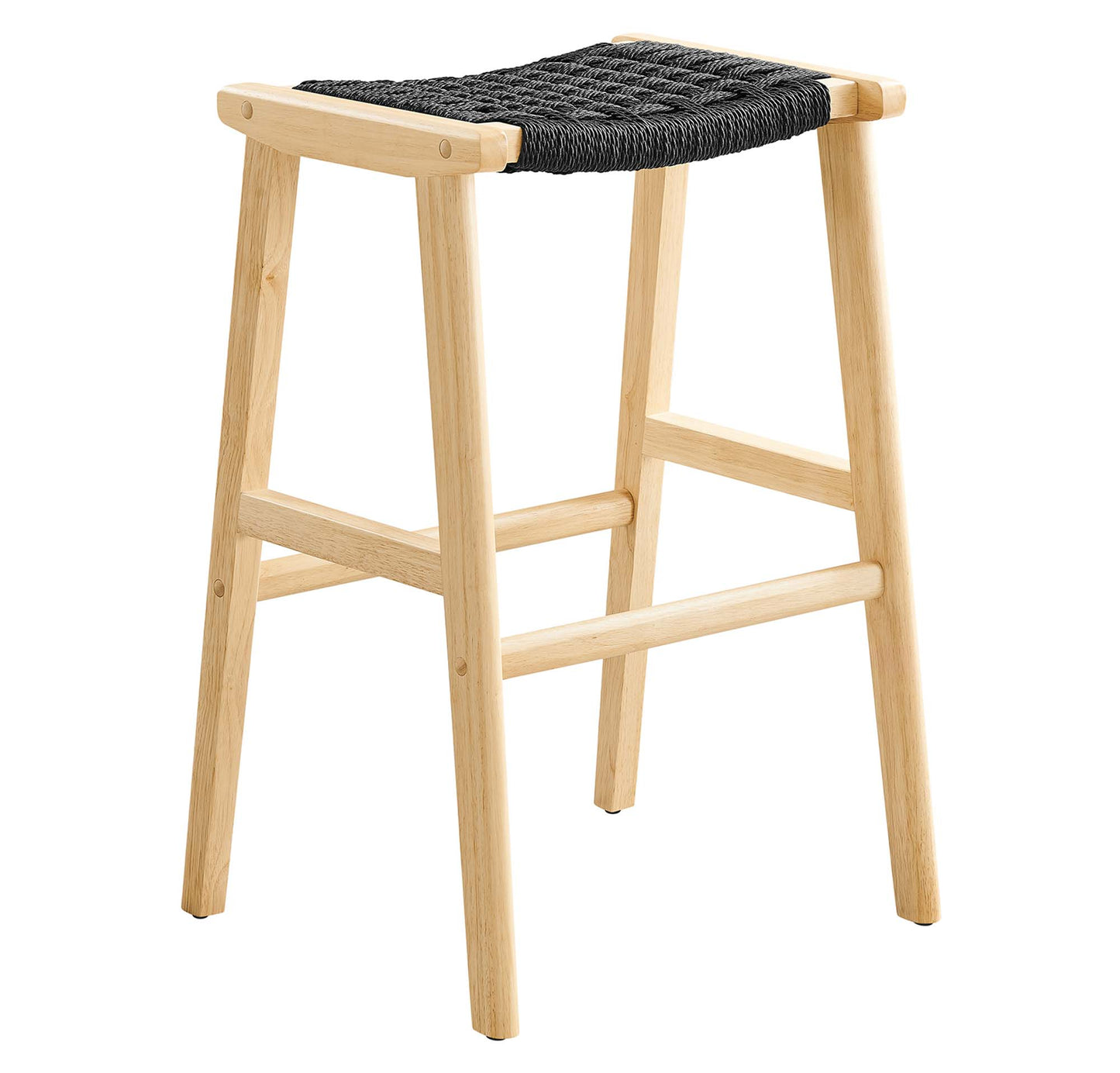 Lot de 2 tabourets de bar en bois tressé Saoirse par Modway