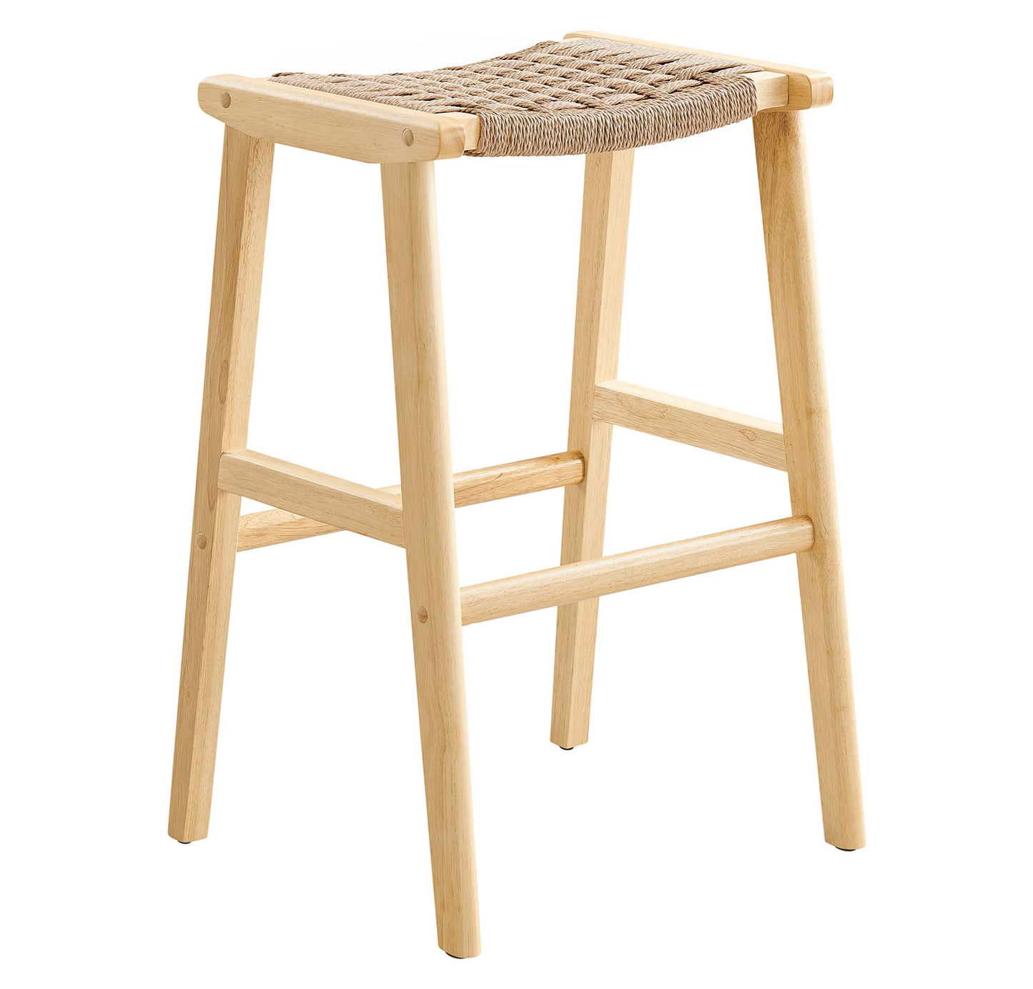 Lot de 2 tabourets de bar en bois tressé Saoirse par Modway