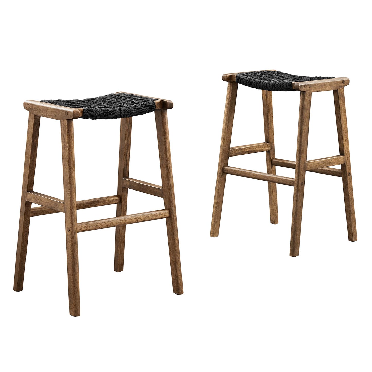 Lot de 2 tabourets de bar en bois tressé Saoirse par Modway